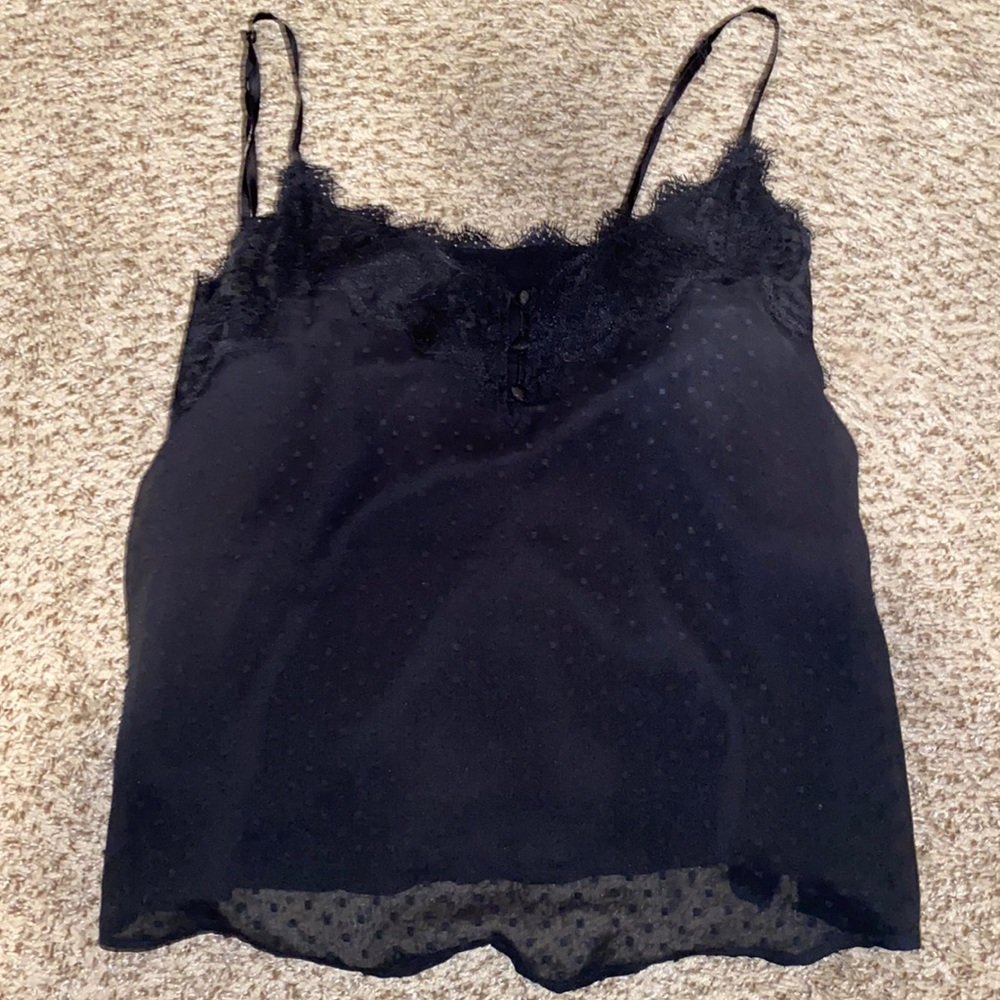 Abercrombie black satin tank